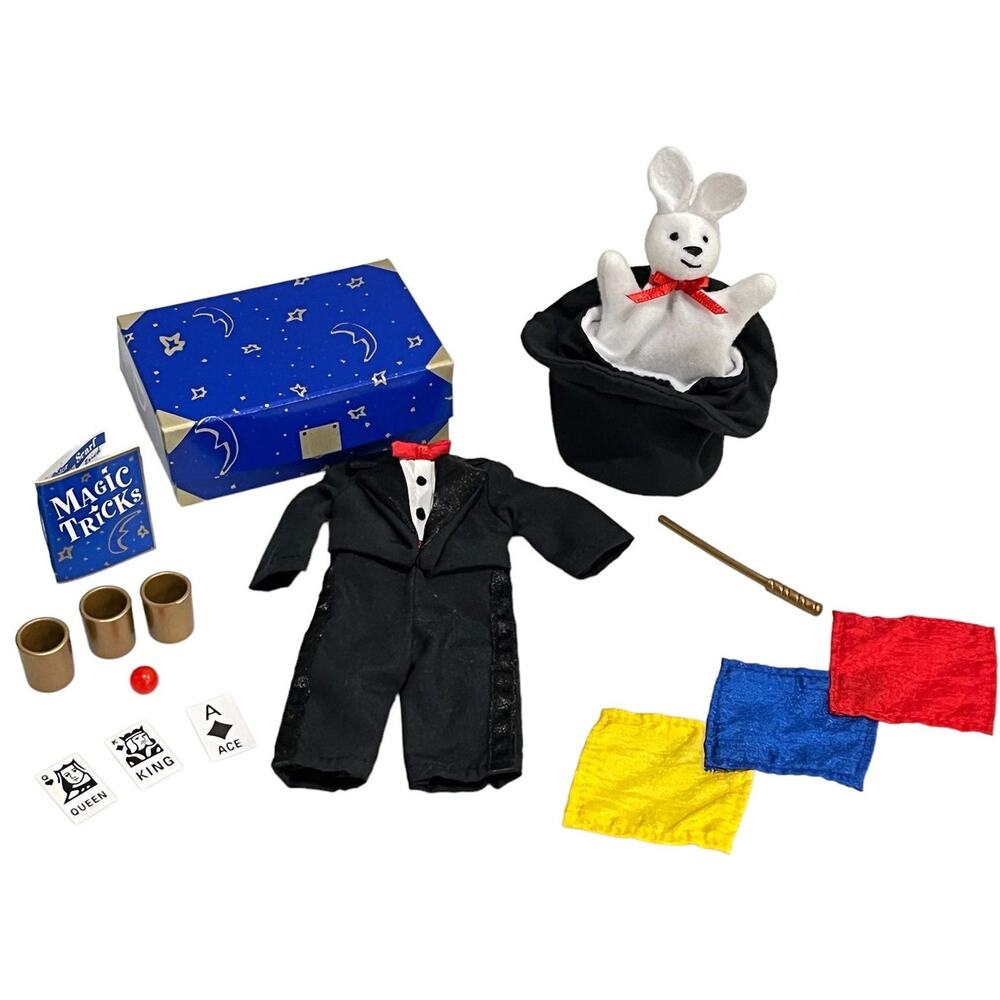 Madeline Pepito Magician Costume 8" Doll Clothes Accessories Magic Hat Bunny Vtg